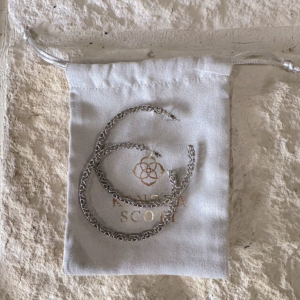 Silver Kendra Scott Maggie Hoops 2.5”